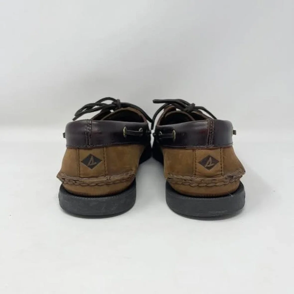 Sperry Top Sider 2-Eye Boat Shoe‎ Mens Brown Leather Preppy Nautical